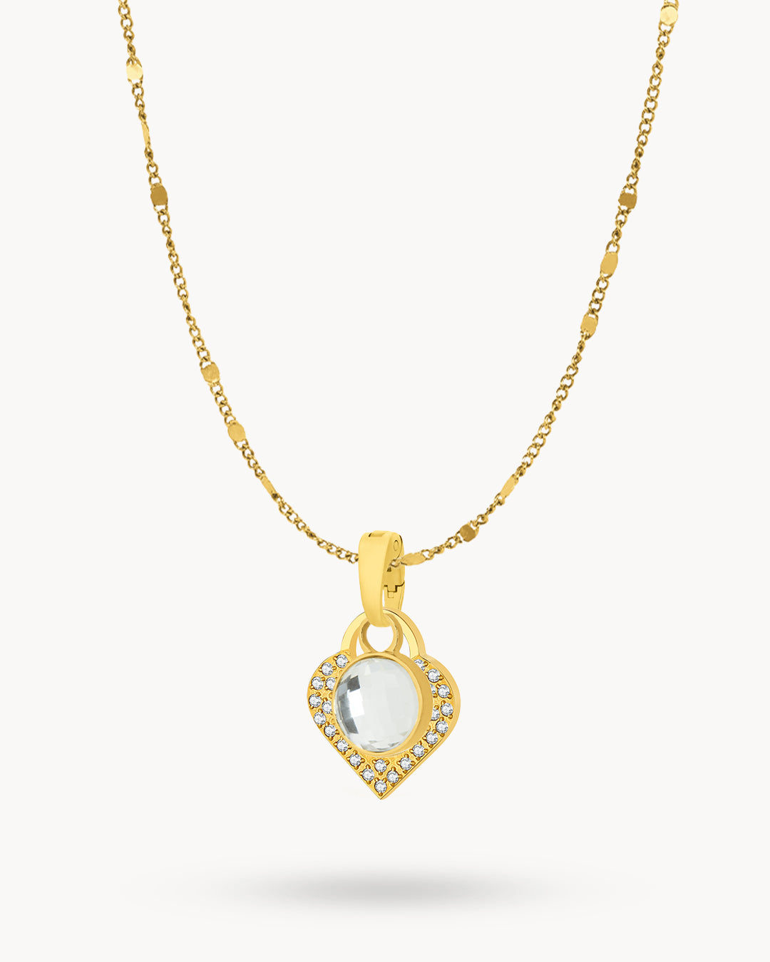 April Birthstone Hope Starlight Heart Dainty Halo Necklace Set