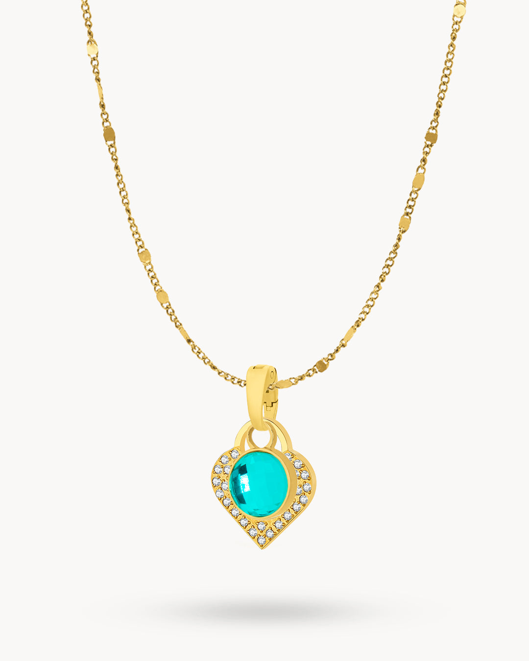 May Birthstone Friendship Starlight Heart Dainty Halo Necklace Set