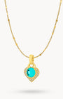 May Birthstone Friendship Starlight Heart Dainty Halo Necklace Set