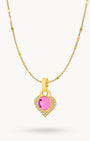 July Birthstone Joy Starlight Heart Dainty Halo Necklace Set