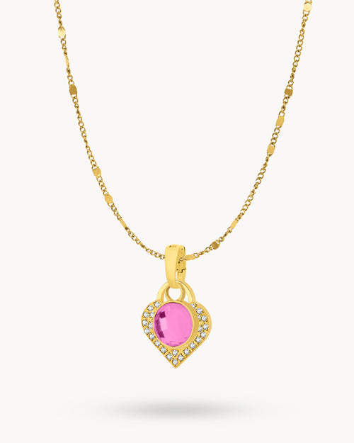 July Birthstone Joy Starlight Heart Dainty Halo Necklace Set