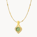 August Birthstone Beauty Starlight Heart Dainty Halo Necklace Set
