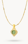 August Birthstone Beauty Starlight Heart Dainty Halo Necklace Set