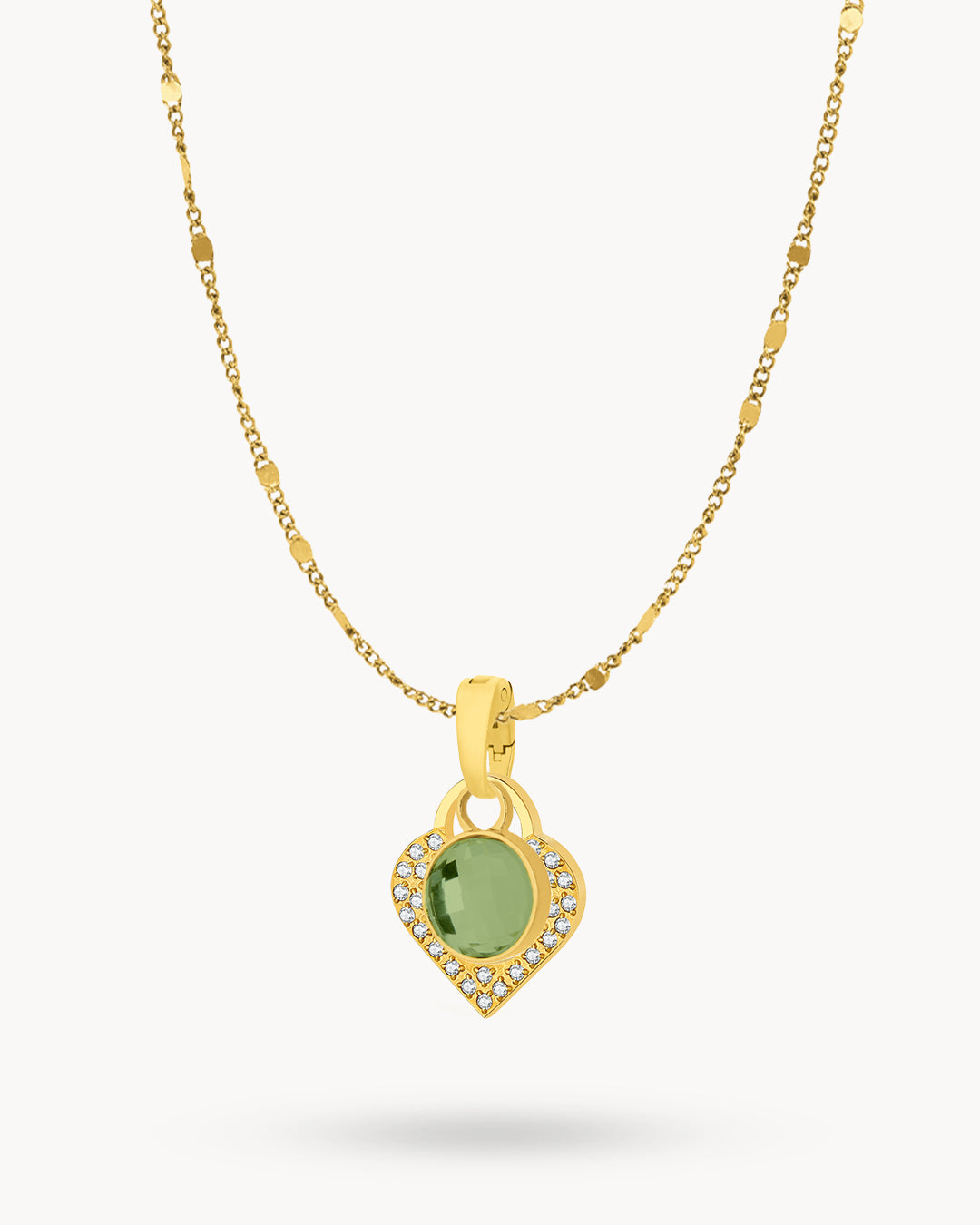 August Birthstone Beauty Starlight Heart Dainty Halo Necklace Set