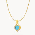 September Birthstone Wisdom Starlight Heart Dainty Halo Necklace Set