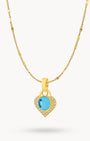 September Birthstone Wisdom Starlight Heart Dainty Halo Necklace Set