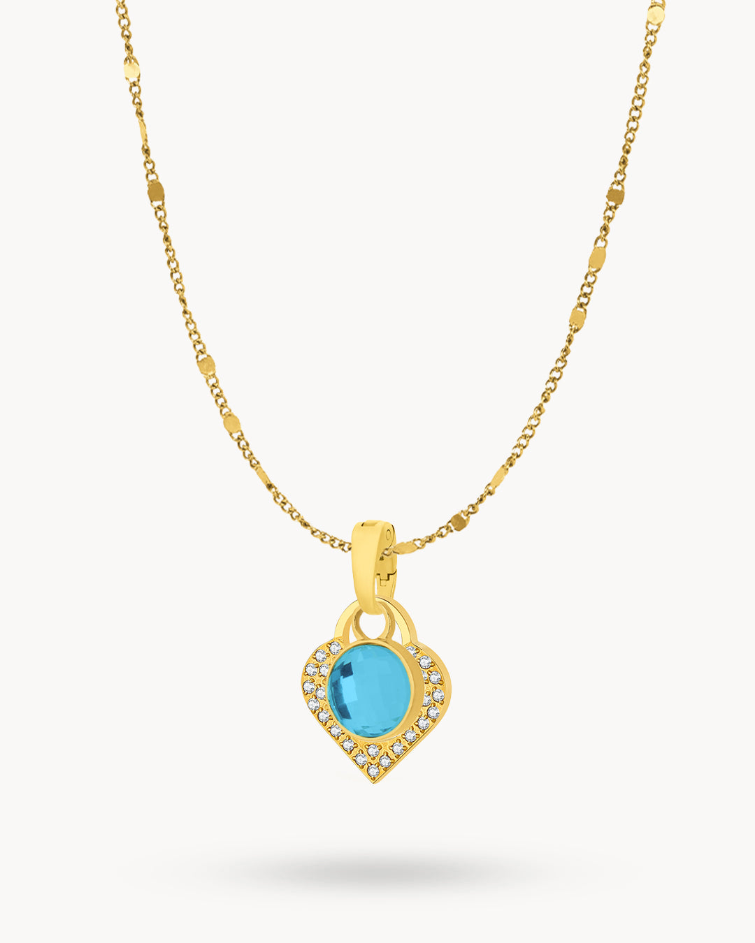 September Birthstone Wisdom Starlight Heart Dainty Halo Necklace Set
