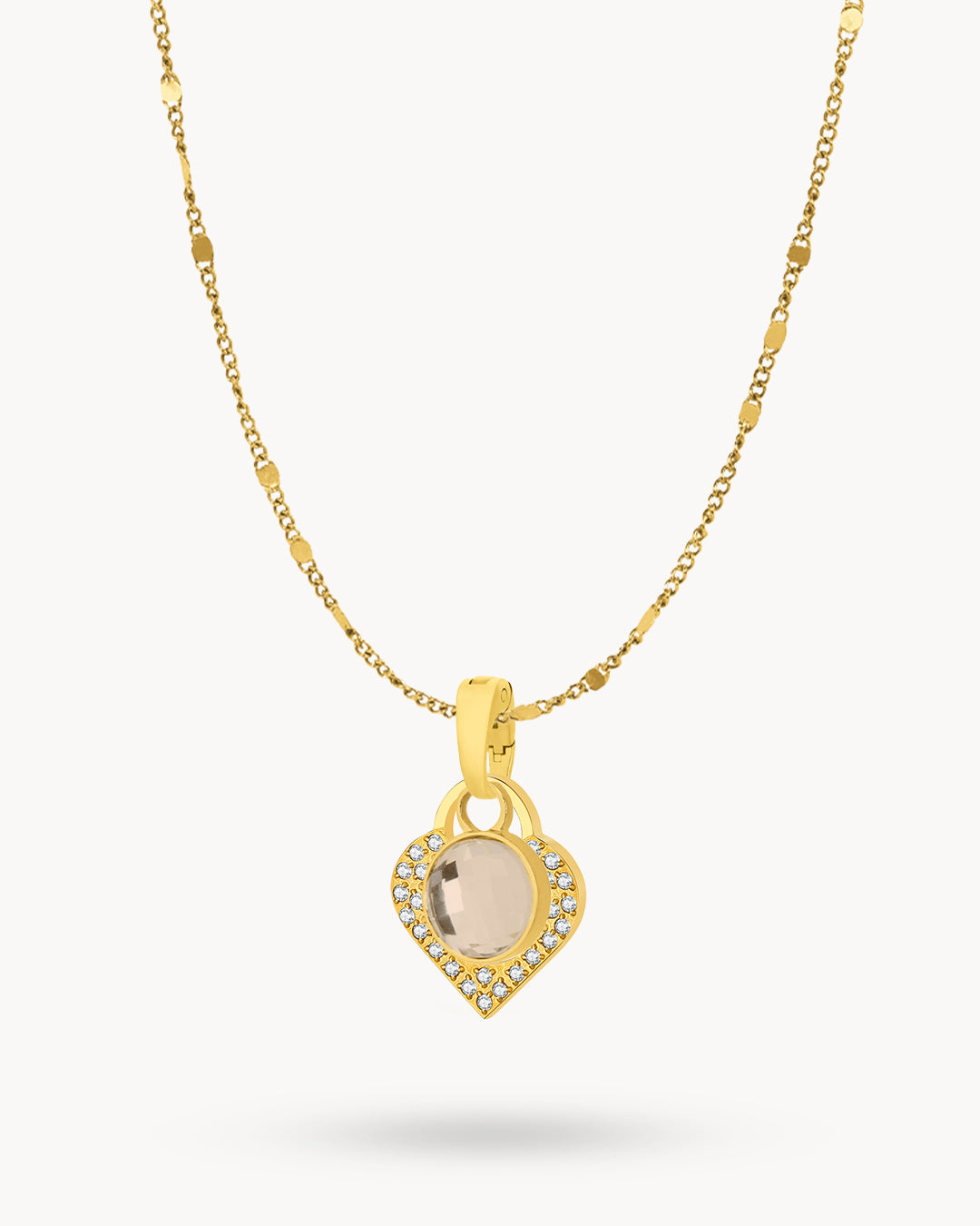 October Birthstone Love Starlight Heart Dainty Halo Necklace Set