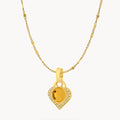 November Birthstone Happiness Starlight Heart Dainty Halo Necklace Set