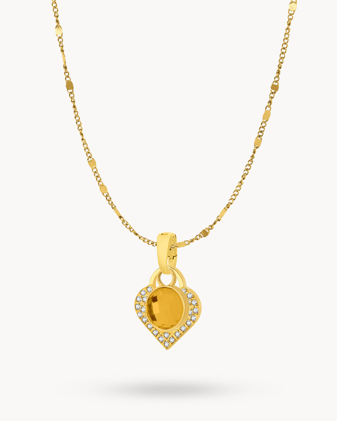 November Birthstone Happiness Starlight Heart Dainty Halo Necklace Set