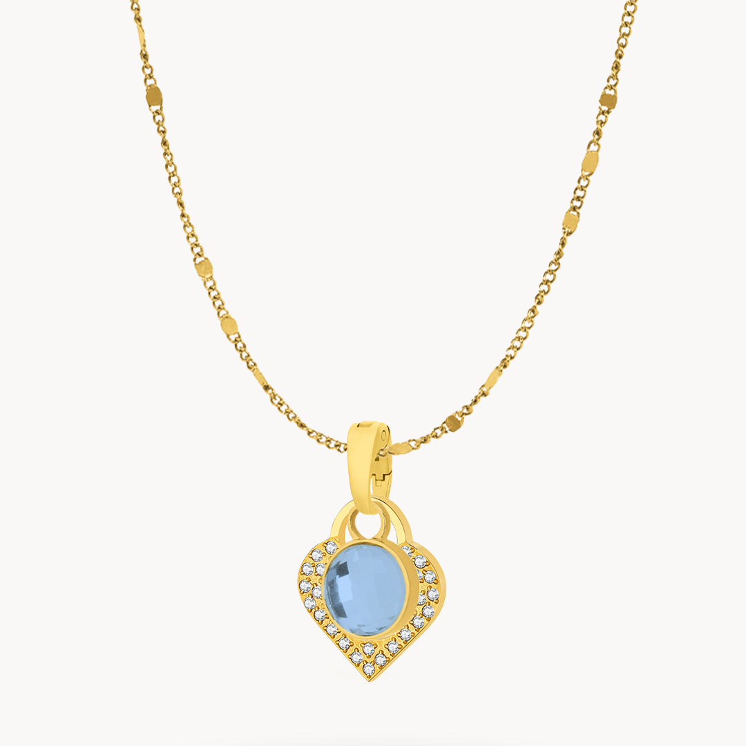 December Birthstone Uniqueness Starlight Heart Dainty Halo Necklace Set