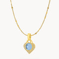 December Birthstone Uniqueness Starlight Heart Dainty Halo Necklace Set