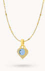December Birthstone Uniqueness Starlight Heart Dainty Halo Necklace Set