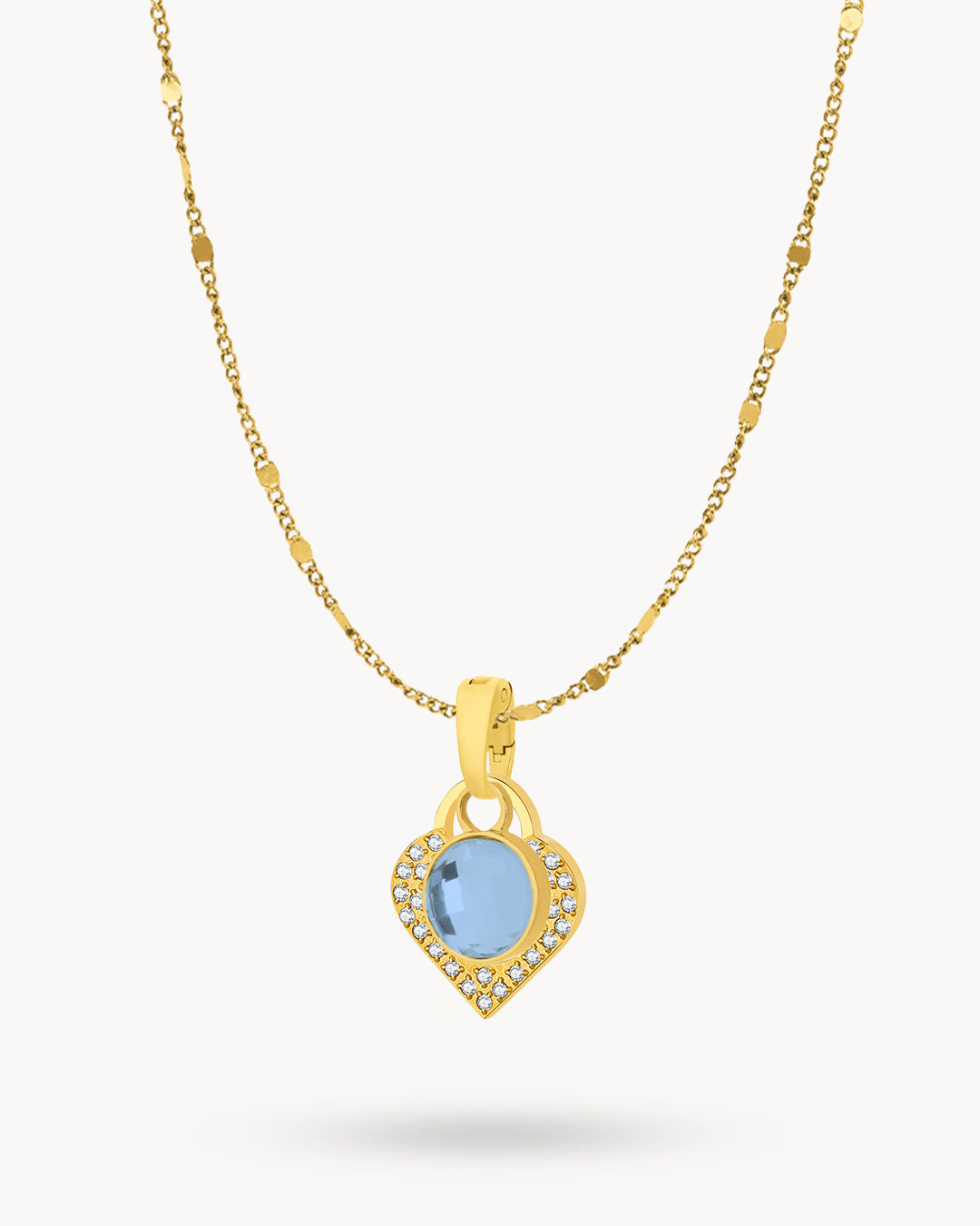 December Birthstone Uniqueness Starlight Heart Dainty Halo Necklace Set