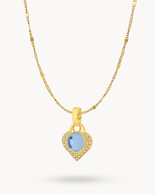 December Birthstone Uniqueness Starlight Heart Dainty Halo Necklace Set