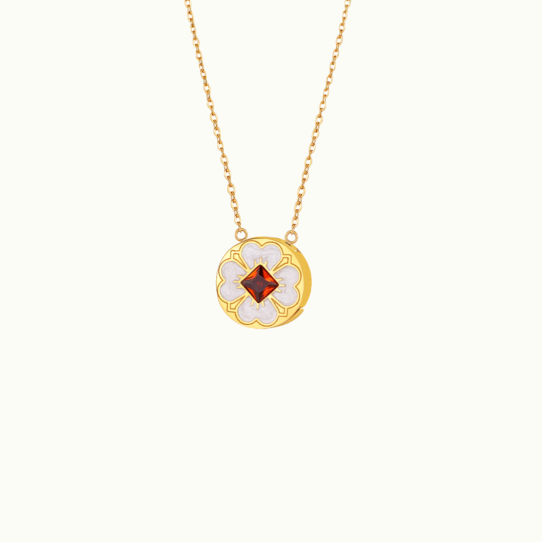 Teachers White Flower Engravable Locket