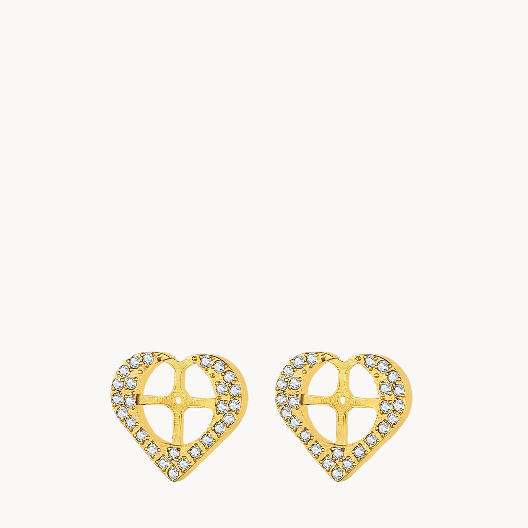 Starlight Heart Dainty Halo Stud Earrings