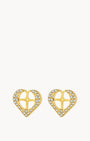 Starlight Heart Dainty Halo Stud Earrings