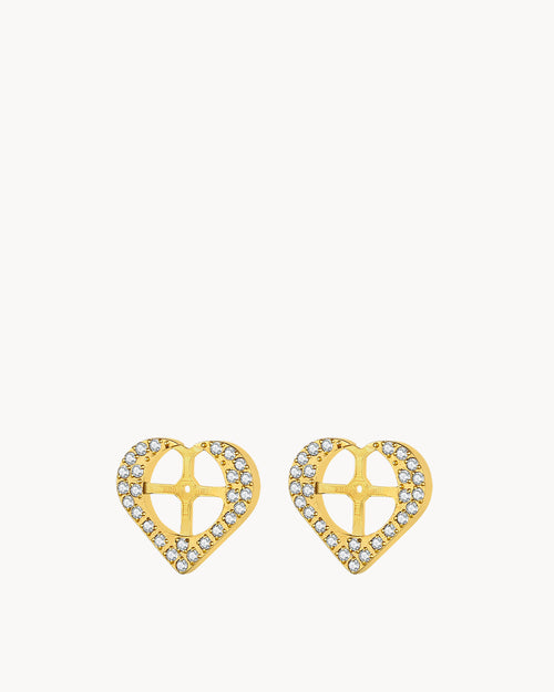 Starlight Heart Dainty Halo Stud Earrings