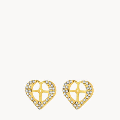 Starlight Heart Dainty Halo Stud Earrings