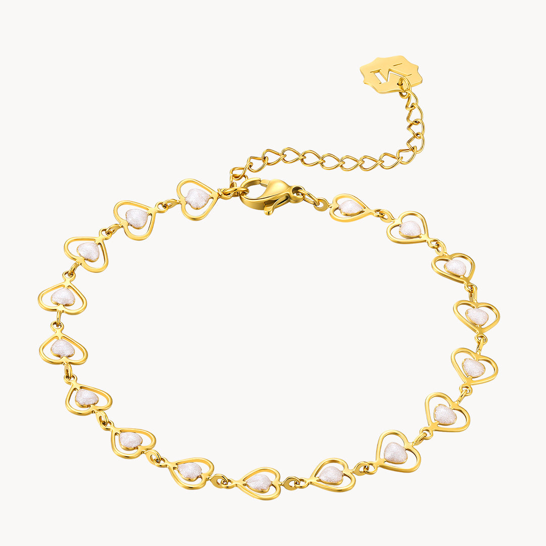 White Love Heart Bracelet