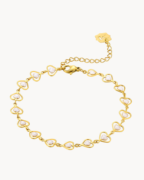 White Love Heart Bracelet