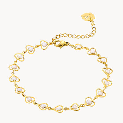 White Love Heart Bracelet