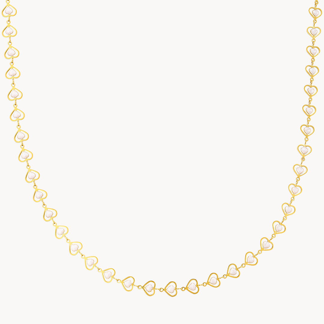 White Love Heart Choker