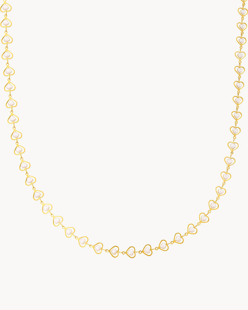 White Love Heart Choker