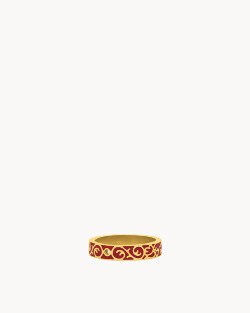 Κόκκινο Tberfil Luzzu Mini Twist δαχτυλίδι, χρυσό