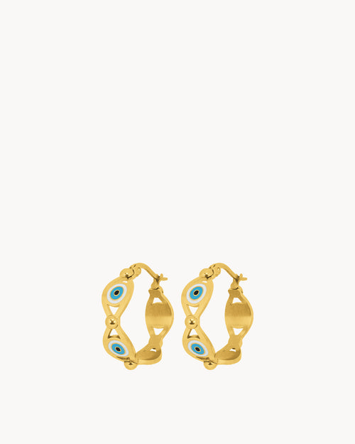 Luzzu Eye Hoop Earrings, Gold