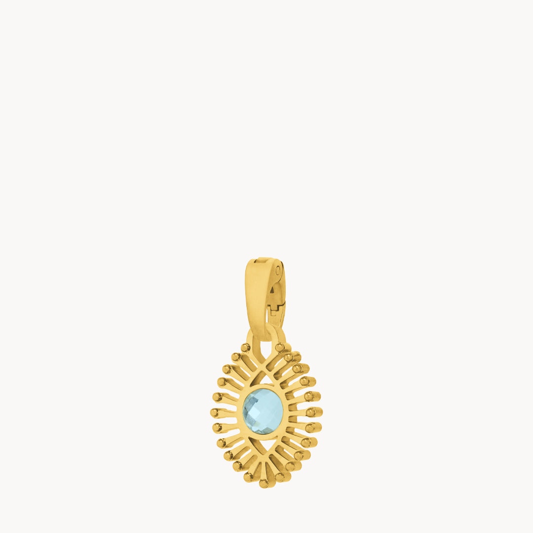 March  Peace Luzzu Eye Birthstone Pendant, Gold