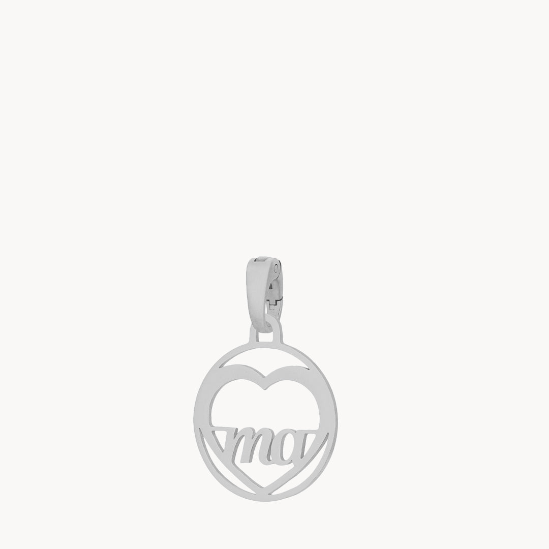 Ma Dainty Heart Hollow Silver Pendant