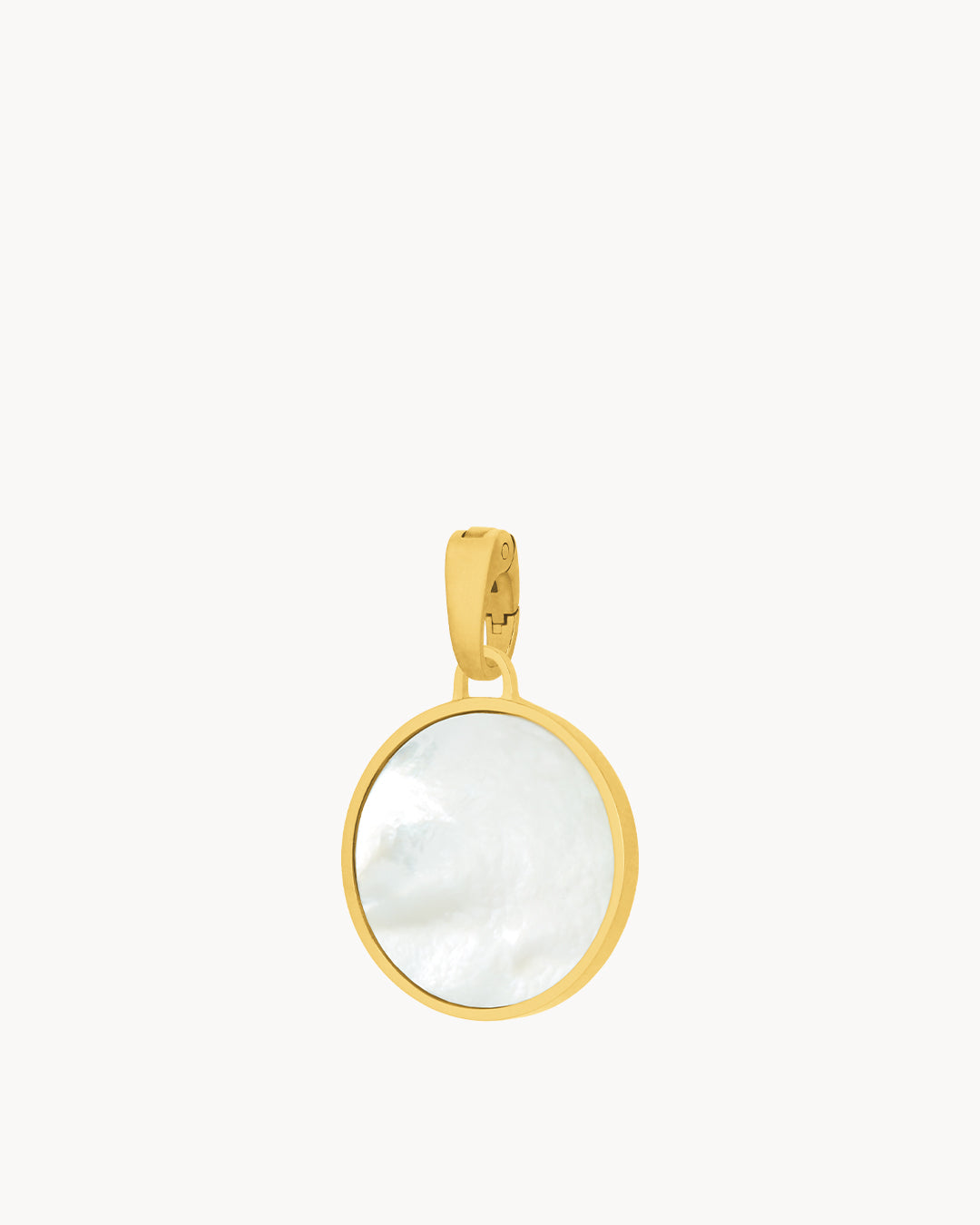 Protection Stone Mother Pearl Signature Statement Pendant, Gold