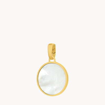 Protection Stone Mother Pearl Signature Statement Pendant, Gold
