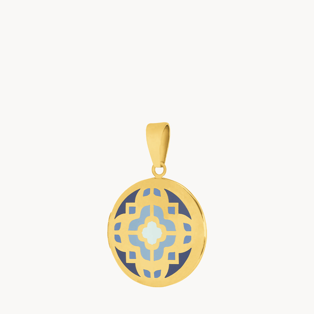 Bizzilla Blue Photo Locket Pendant