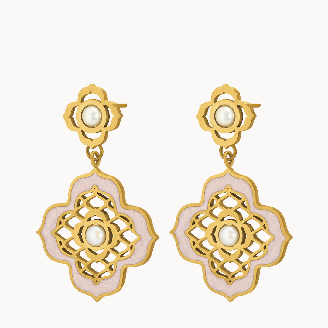Timeless Pearl Pink Bizzilla Dangling Earrings