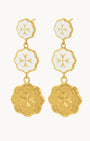 White Two Mils Munita Dangling Earrings