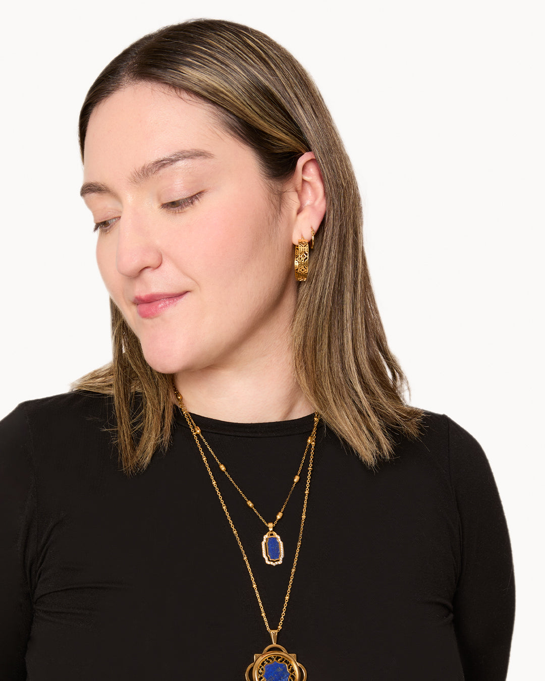 Mvintage Bizzilla Courage Lapis Lazuli Pendant Set