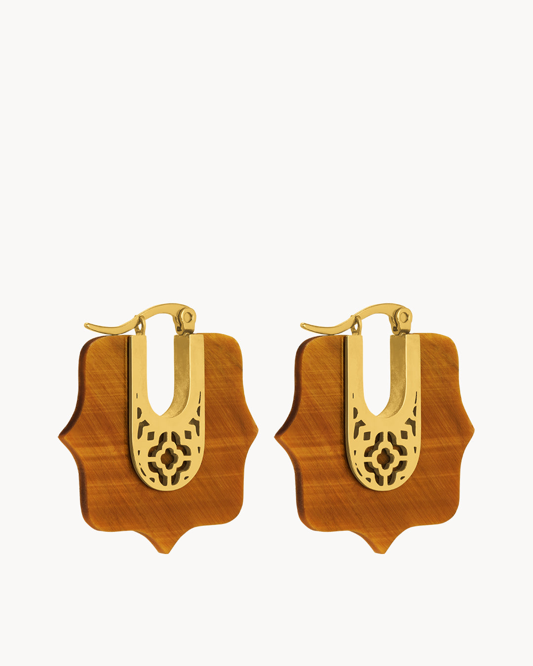 Bizzilla Resiliance Tiger Eye Hoop Earrings