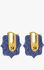 Bizzilla Courage Lapis Lazuli Hoop Earrings