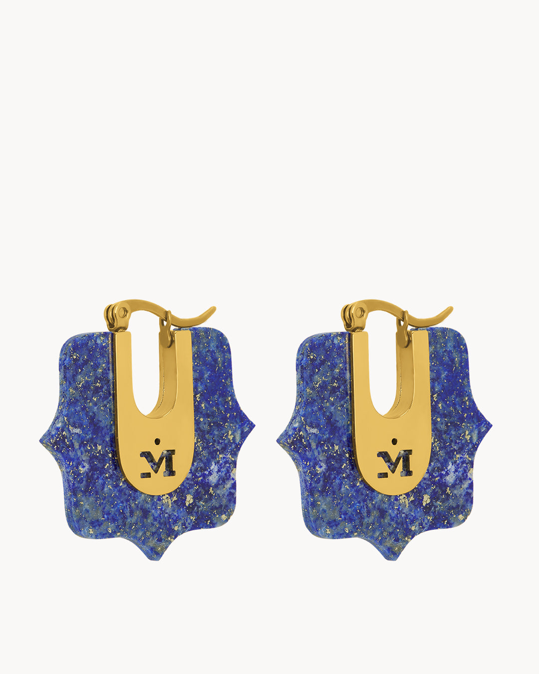 Bizzilla Courage Lapis Lazuli Hoop Earrings