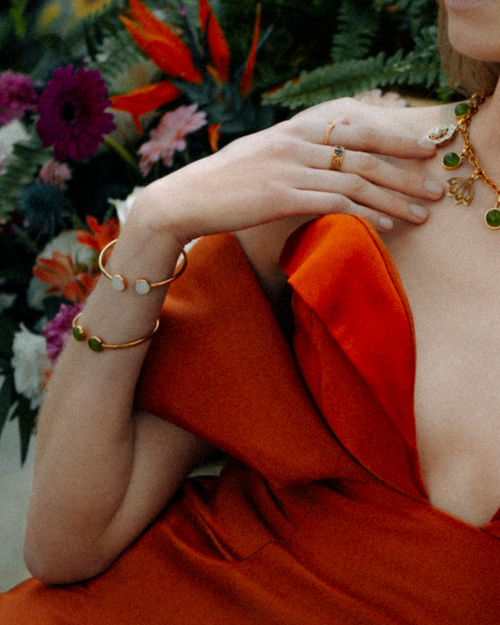 Mellow Green Cat Eye Statement Bangle