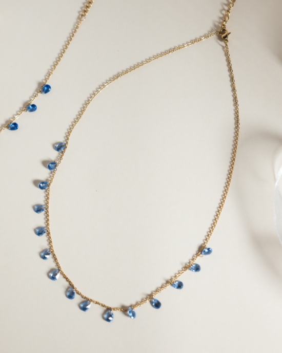 Blue Teardrop Choker