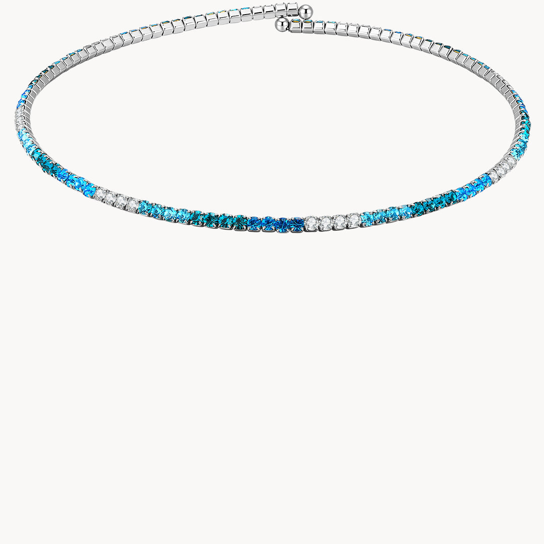 Blue Zirconia Flexi Choker