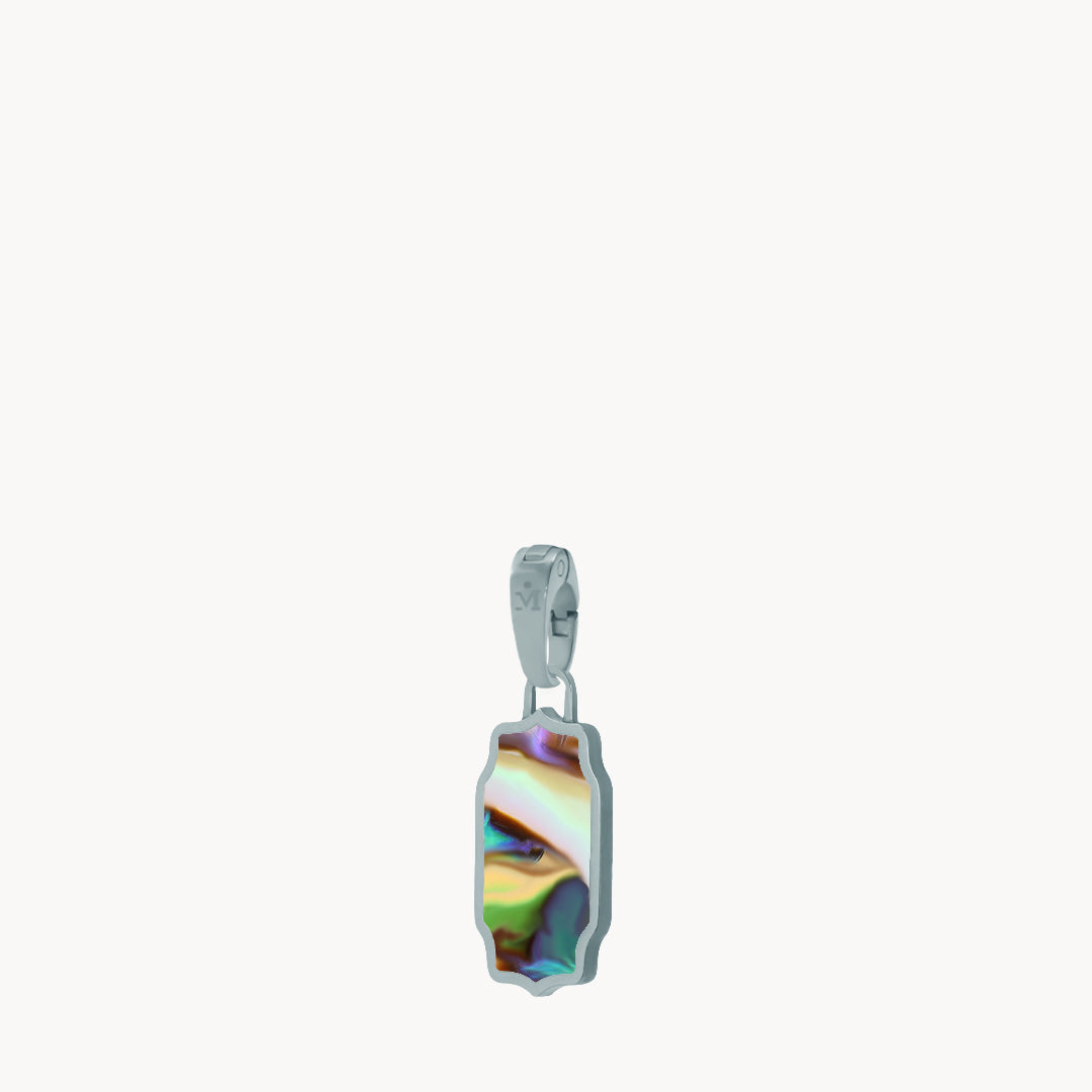 Mvintage Bizzilla Fearless Abalone Silver Pendant