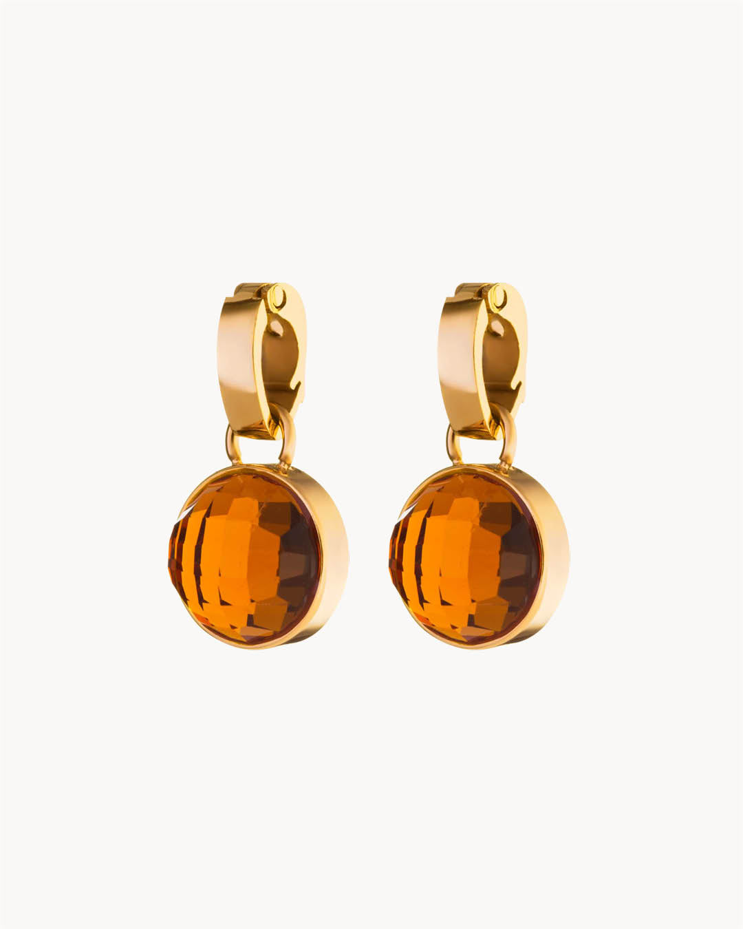 Birthstone Happiness Dainty Signature Earring Pendants, Gold