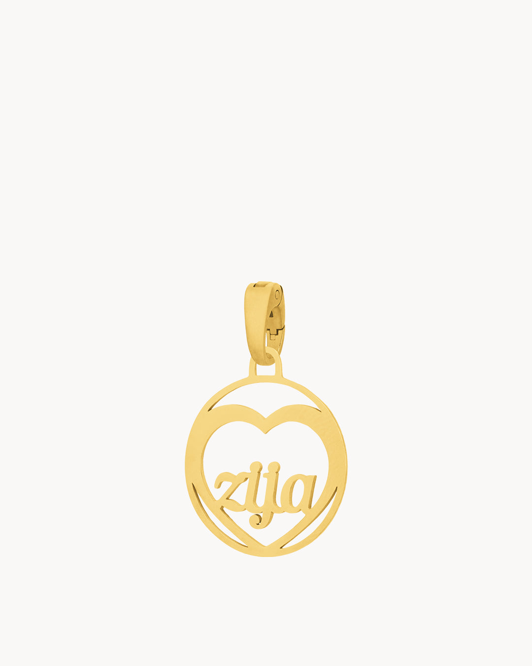 "Zija” Heart Hollow Pendant, Gold