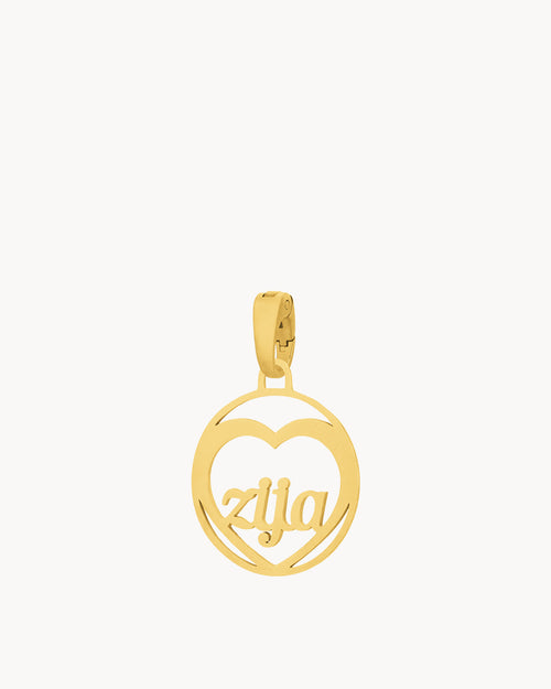 "Zija” Heart Hollow Pendant, Gold
