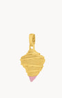 Pink Conch Shell Pendant, Gold